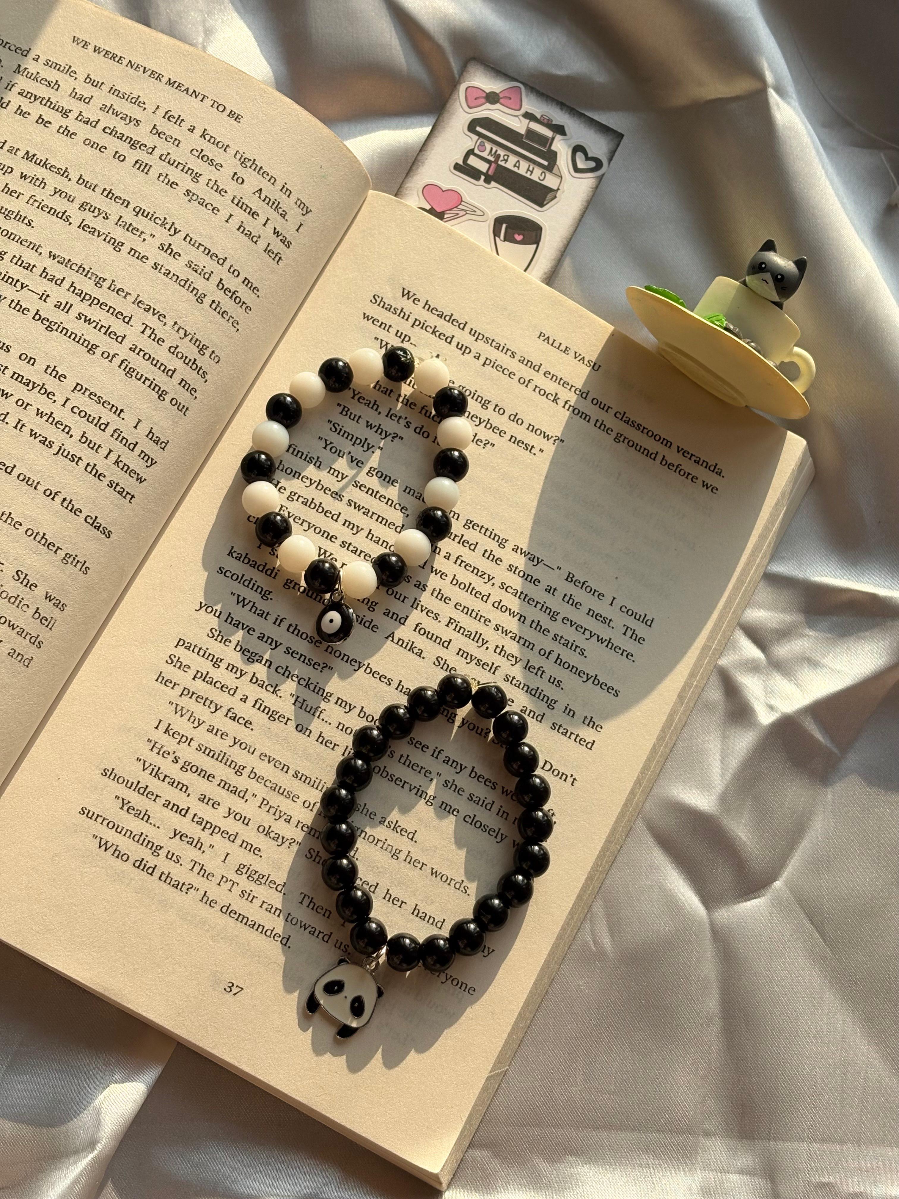 black bead bracelet (pack of 2) - Image 1