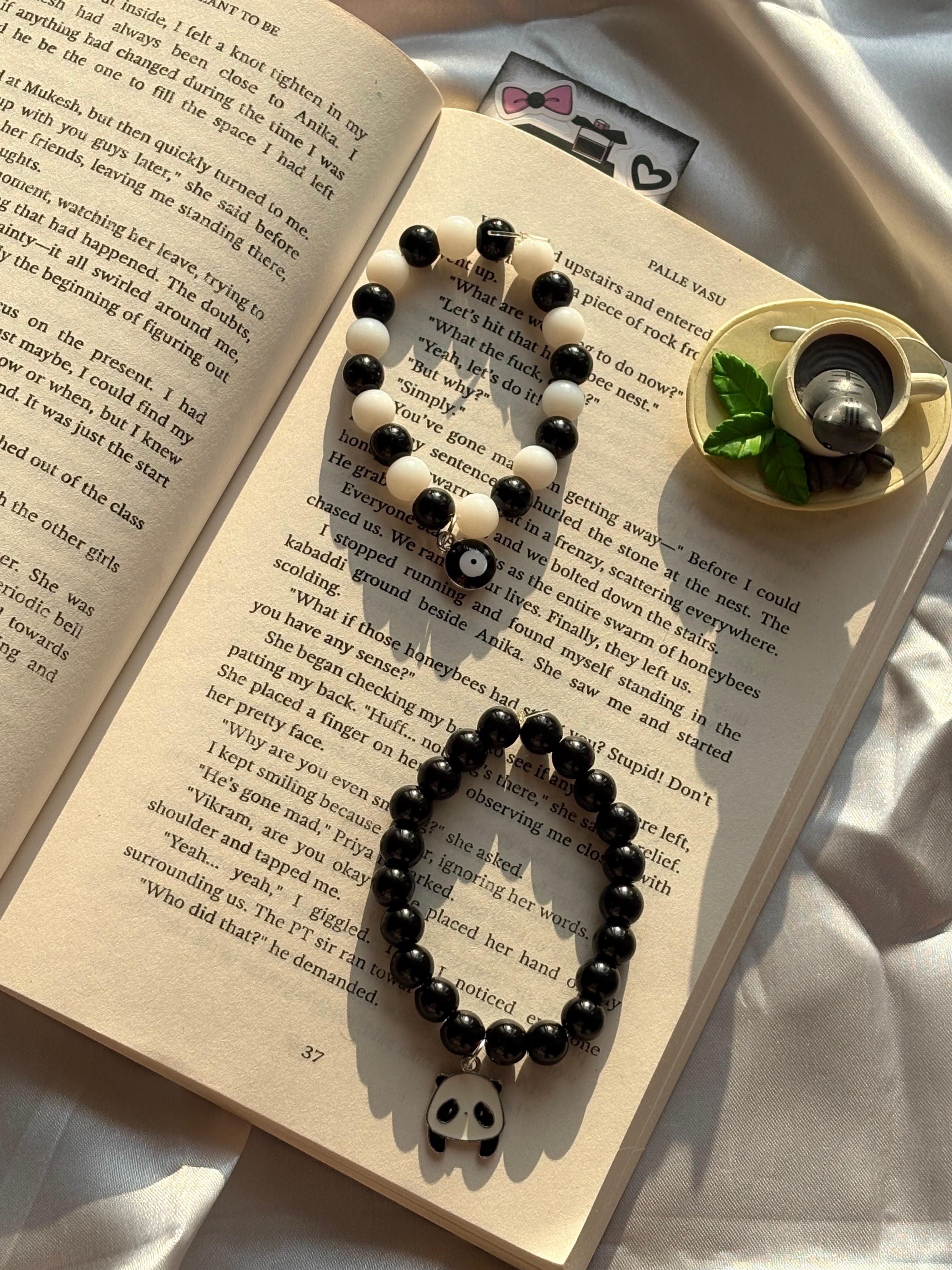 black bead bracelet (pack of 2) - Thumbnail 2