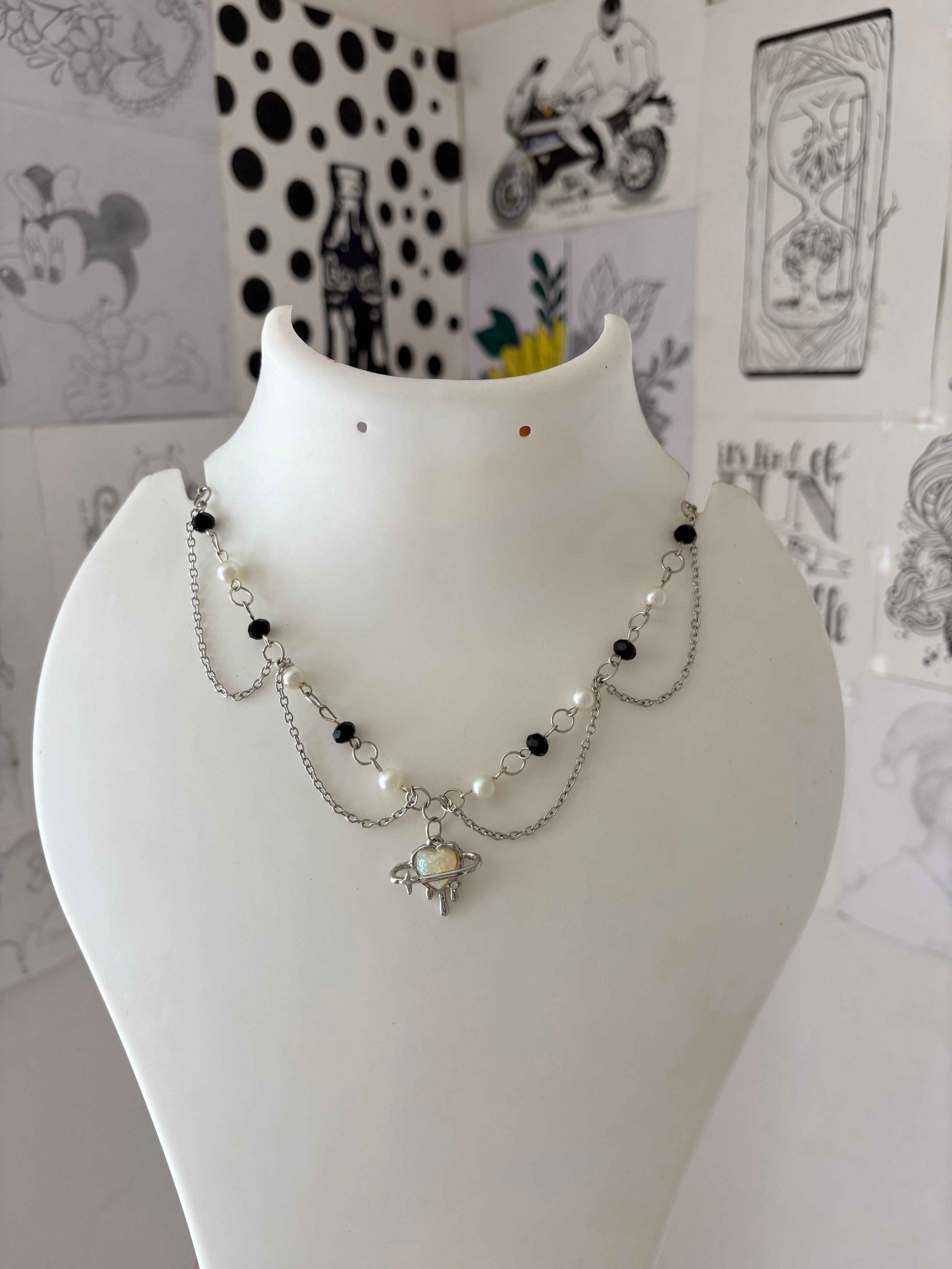 crystal pearl necklace - Thumbnail 3
