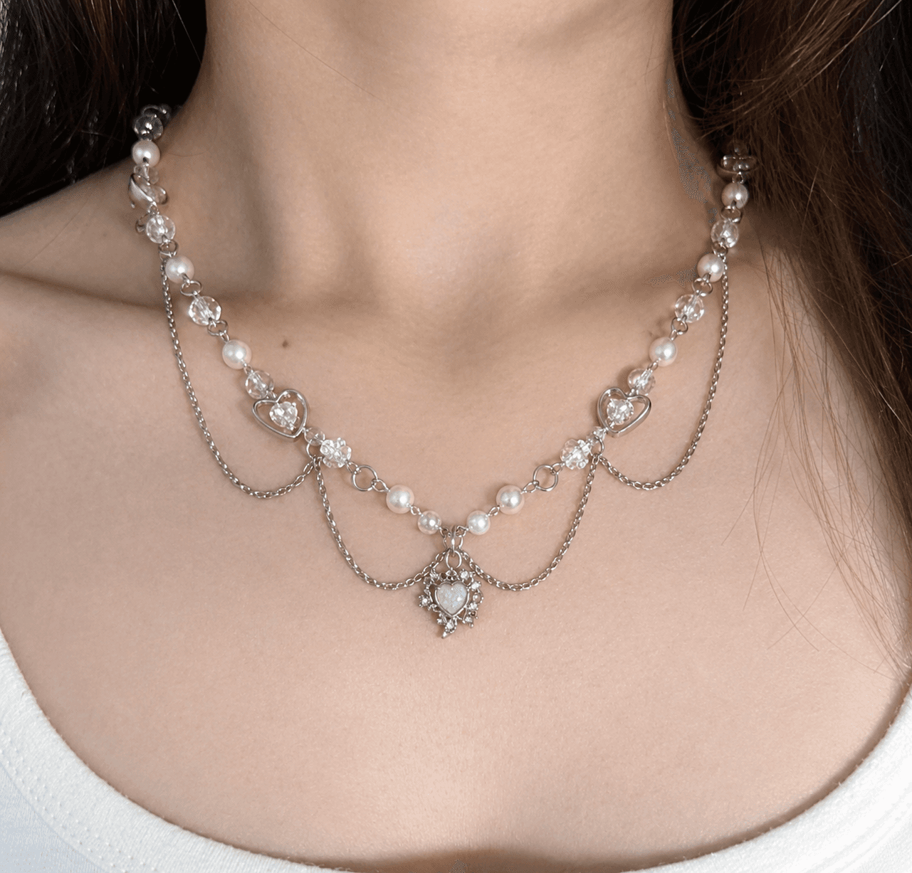 crystal bead necklace - Thumbnail 2