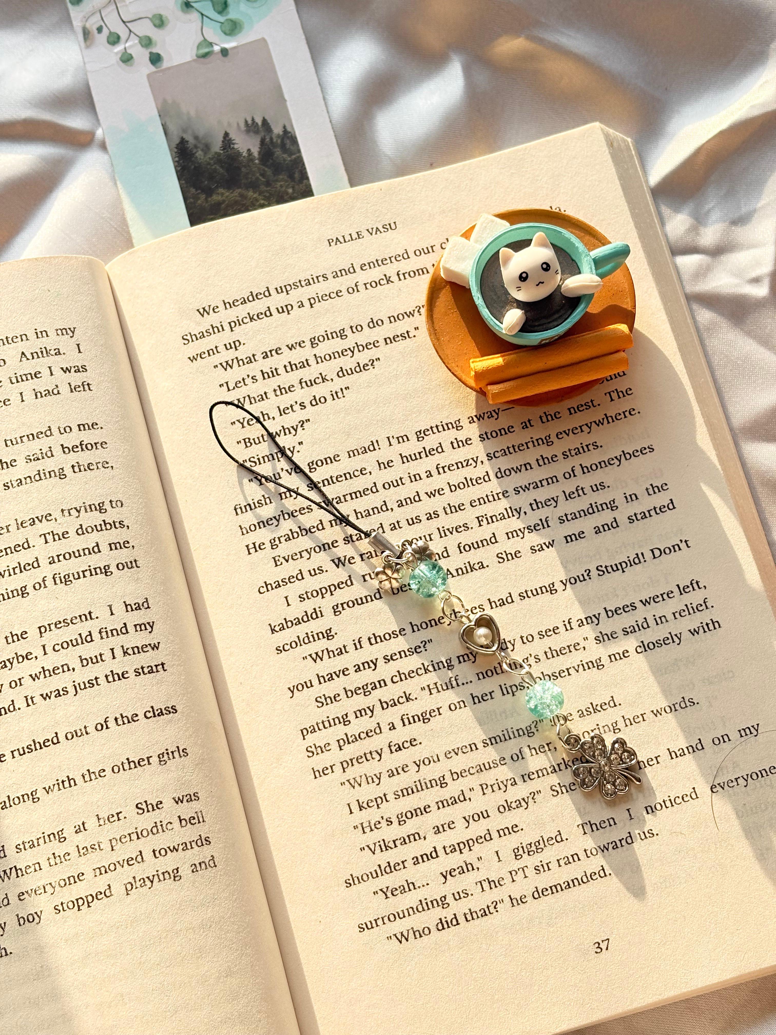 crystal blue phone charm - Image 1